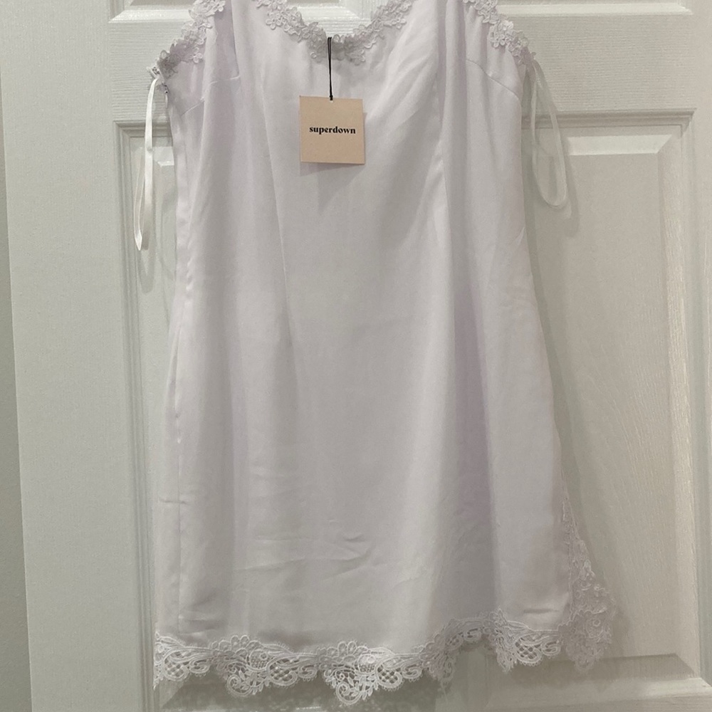 Superdown white slip dress